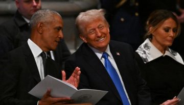 Trump muestra sintonía con Obama en el funeral de Jimmy Carter