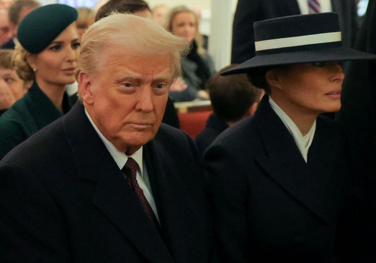 Donald Trump, junto a Melania Trump, este lunes.