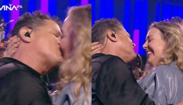 Puro amor: El romántico beso de Carlos Vives y su esposa en Viña 2025