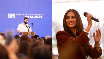 «Gabito…»: Myriam Hernández cantó en acto del 8M y bromeó con Presidente Boric