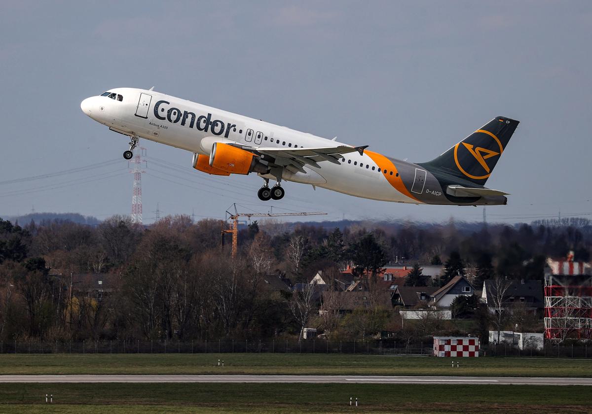 Un airbus A320, como el del incidente, en el aeropuerto de Dusseldorf