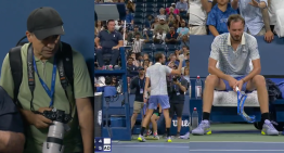 [VIDEO] El show de Medvedev en el US Open: Estalló por un fotógrafo y destrozó su raqueta