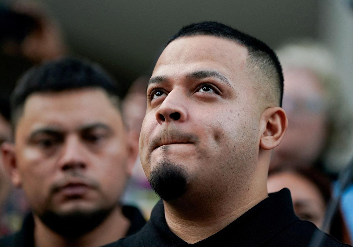 Kilmar Ábrego, en una de las oficinas de aduanas en Baltimore.