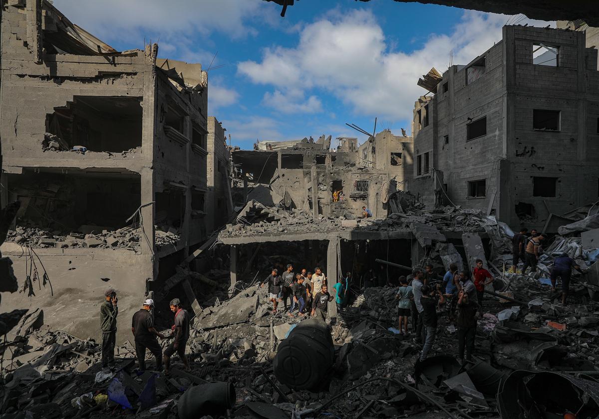 Escenario tras un ataque israelí en Gaza.