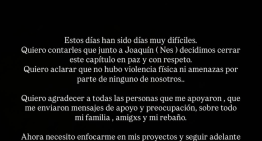 Fran Maira confirmó su término con Nes y descartó actos de violencia pese a denuncias Fran Maira confirmó su término con Nes y descartó actos de violencia pese a denuncias