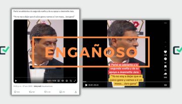 Engañoso: Parisi no dijo que apoyará a Jara en eventual balotaje, video fue recortado