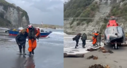 Armada logra rescatar a cinco personas tras varar su embarcación en una playa al sur de Chiloé