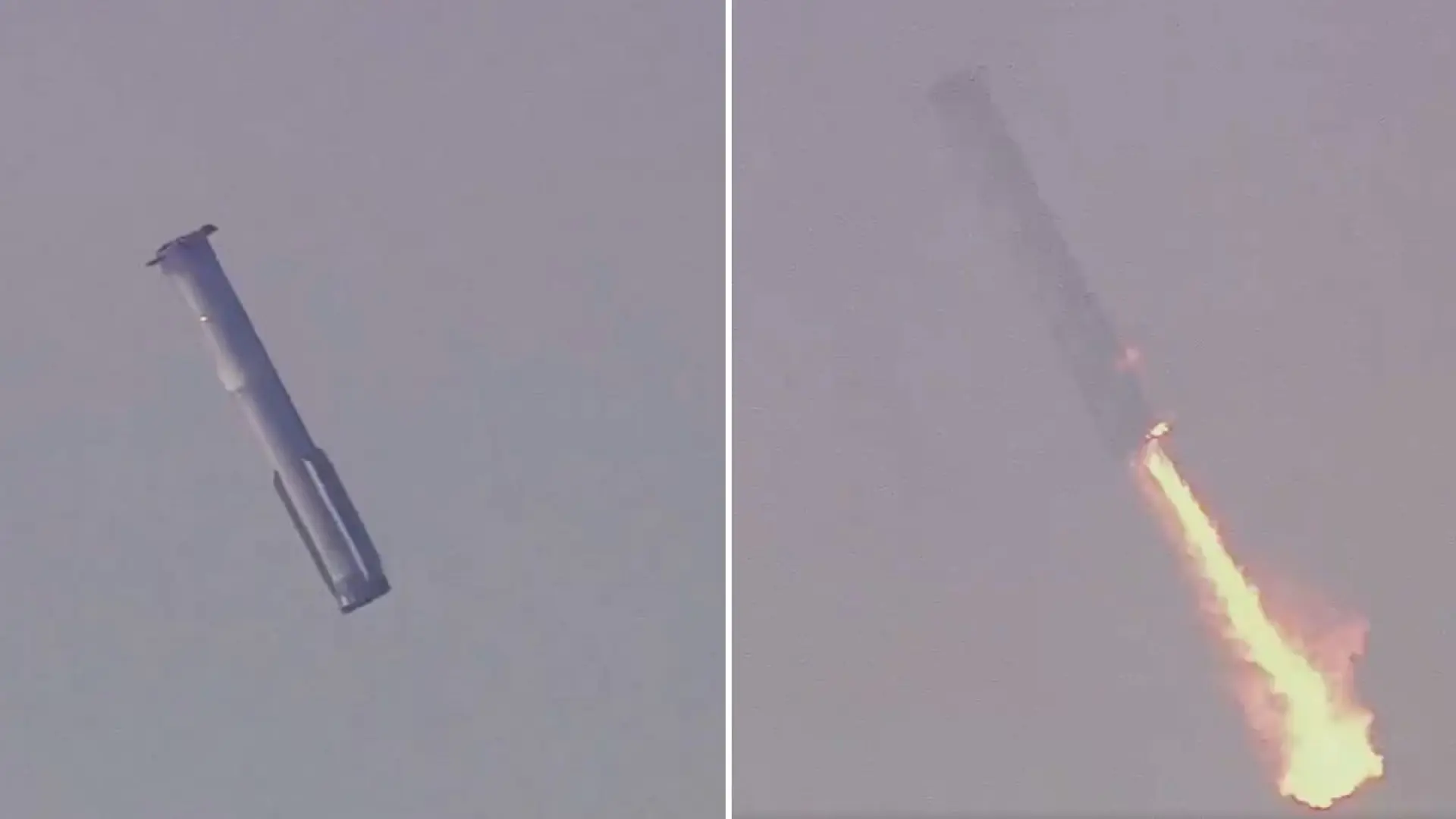 Así es el impresionante vídeo del propulsor Starship Super Heavy de SpaceX haciendo su primer amerizaje