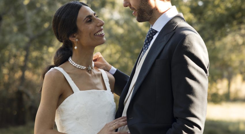 La novia madrileña que triunfó en su boda con una falda de flores