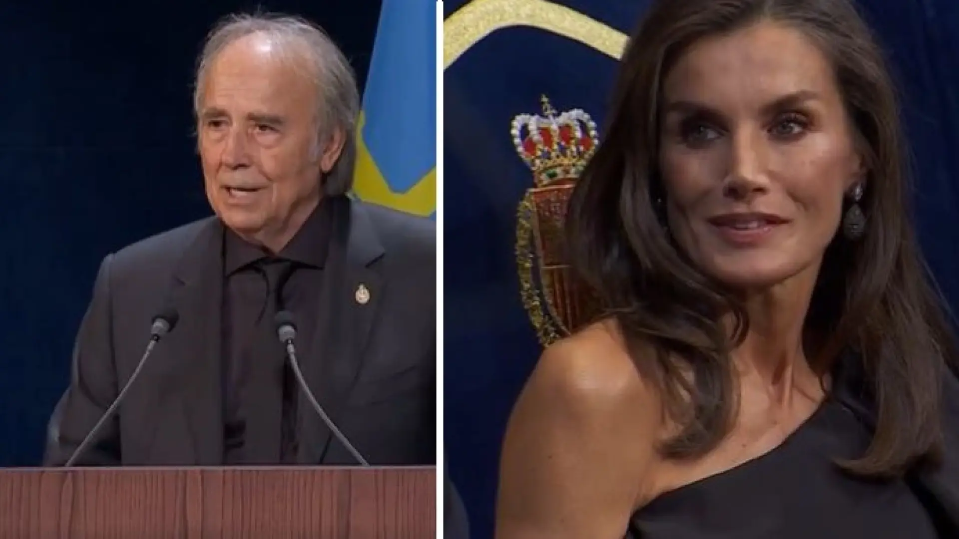 El momento del discurso de Serrat que provocó un gesto de admiración de la reina Letizia en los Princesa de Asturias