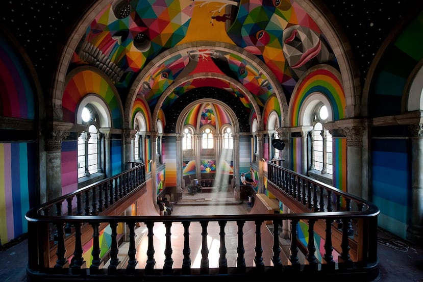 Mural de Okuda,  "San Miguel -Kaos Temple". 