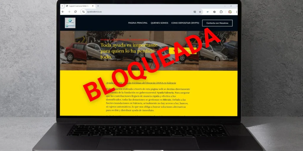 El Gobierno bloquea una web de donaciones a las víctimas de la DANA por indicios de fraude