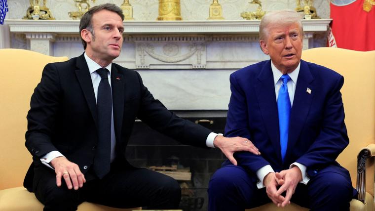 Emmanuel Macron, con Donald Trump este lunes en la Casa Blanca