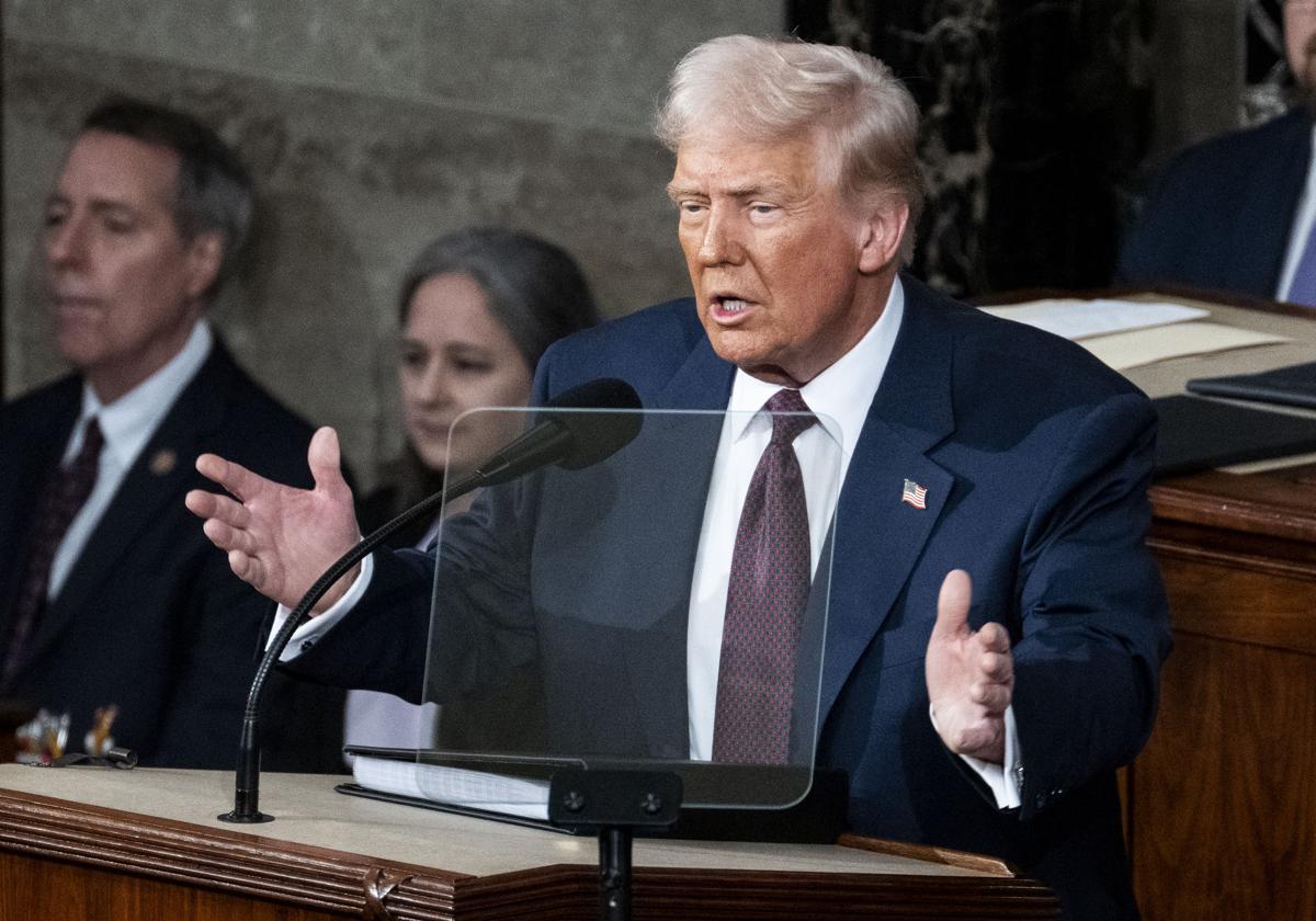 El presidente de Estados Unidos, Donald Trump, en su discurso al Congreso este martes