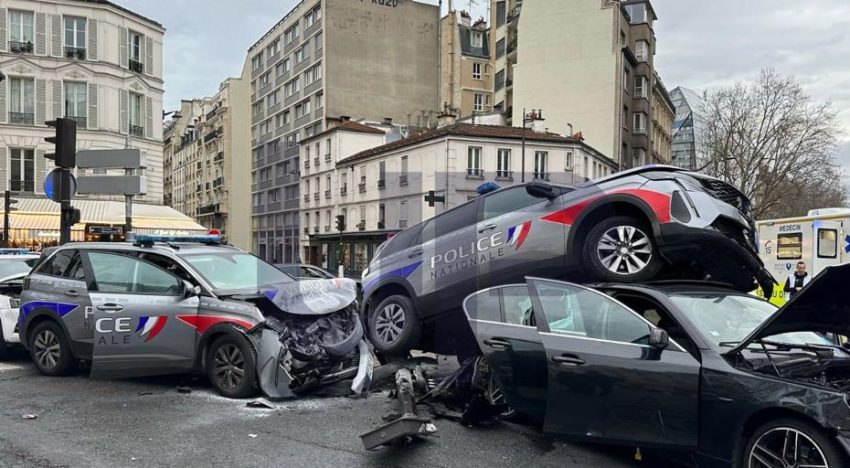 Trece heridos tras una persecución policial que acaba en un rocambolesco choque en París