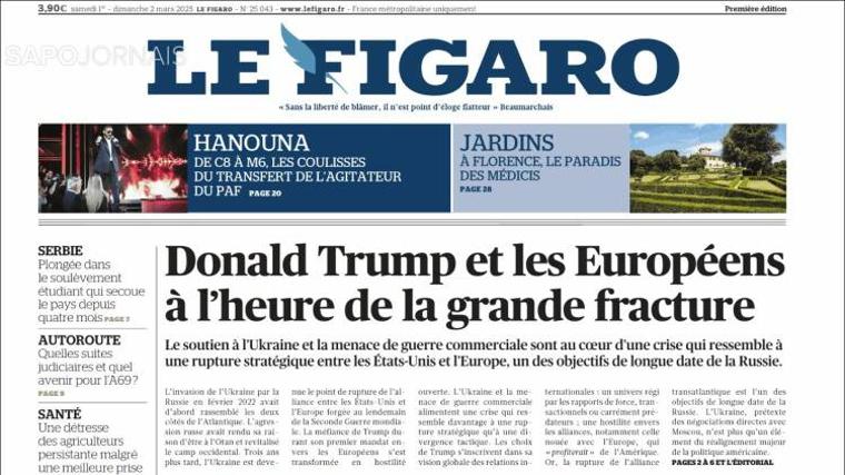 Portada del medio francés, 'Le Figaro'