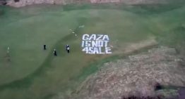 Vandalizan el campo de golf de Trump en Escocia: «Gaza no está a la venta»