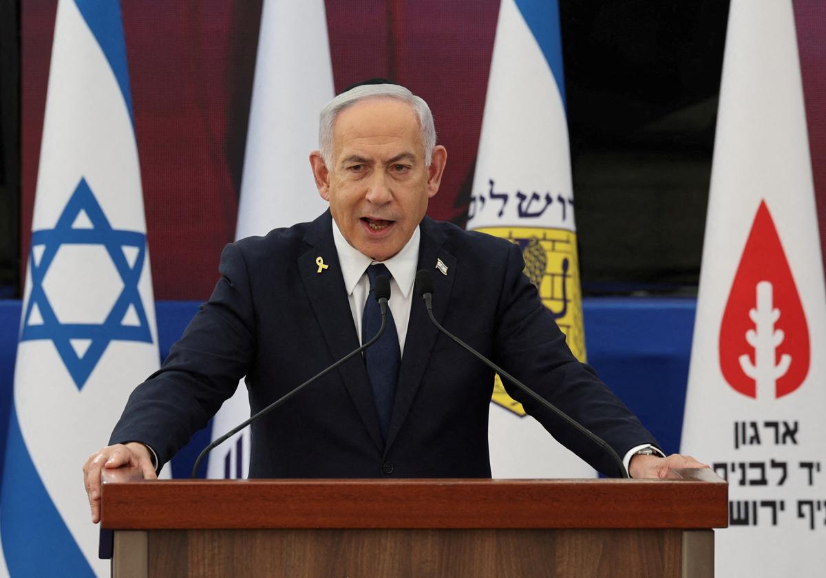 Benjamin Netanyahu, durante un discurso