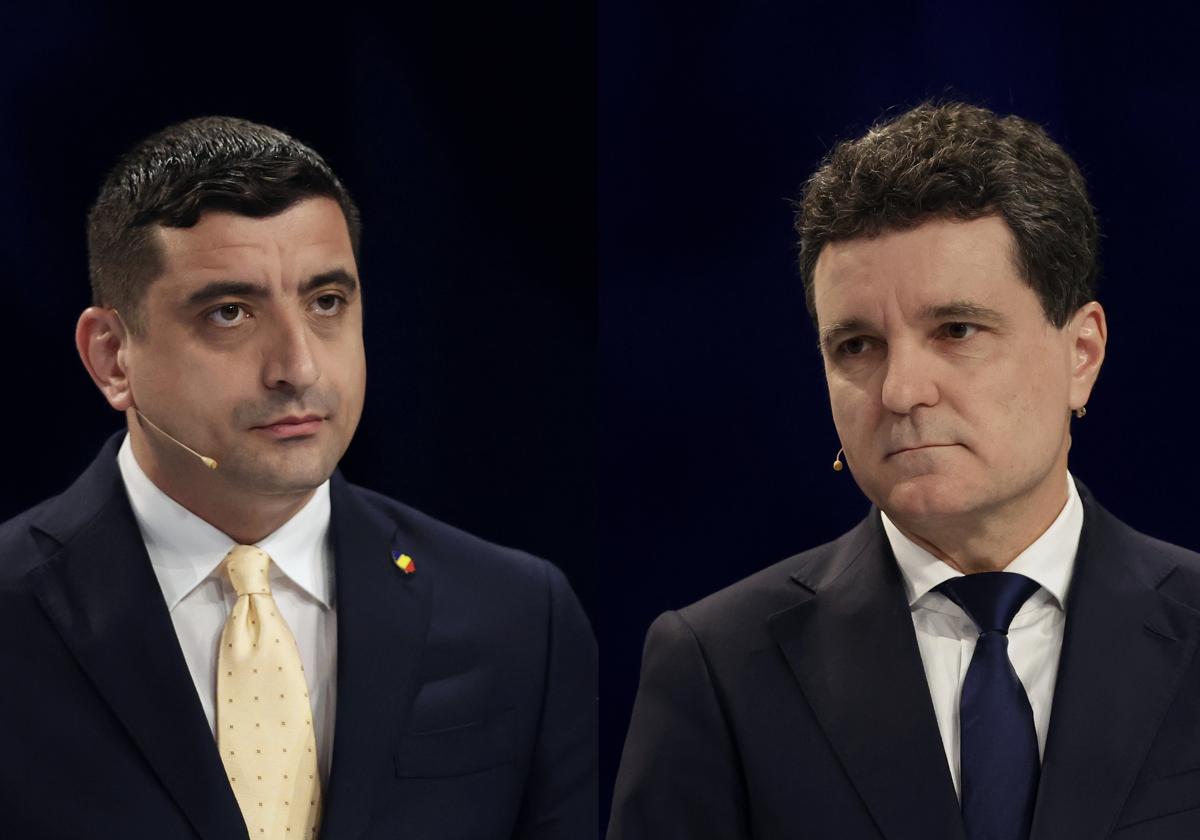 El candidato nacionalista, George Simion, y el europeísta, Nicusor Dan