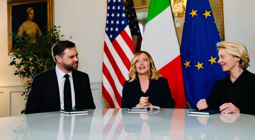 Vance relanza la relación con Europa en su reunión tripartita con Meloni y Von der Leyen