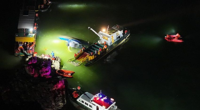 Al menos nueve muertos y 70 heridos por el hundimiento de cuatro barcos turísticos en China