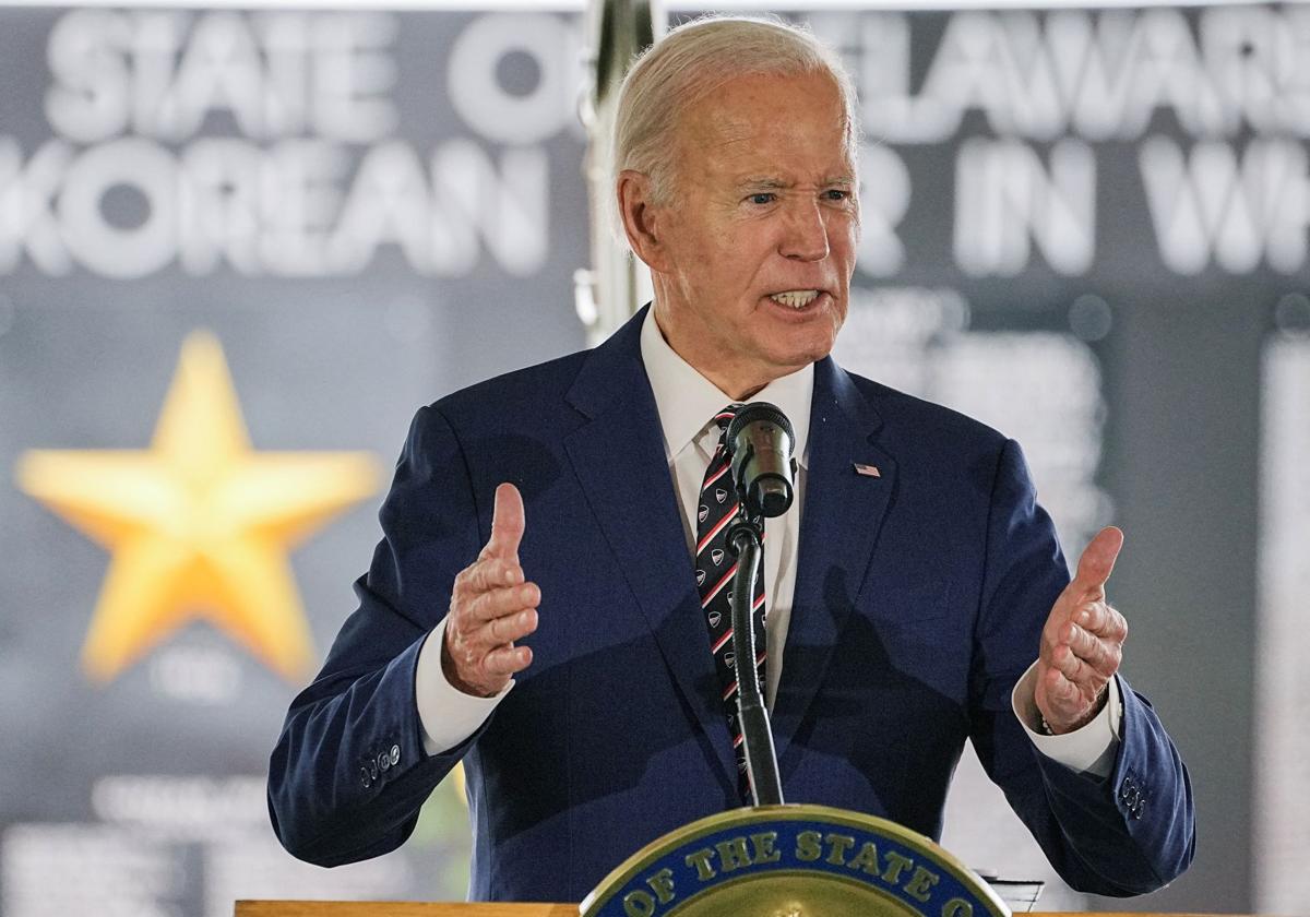 Joe Biden, este viernes en una ceremonia en Delaware.