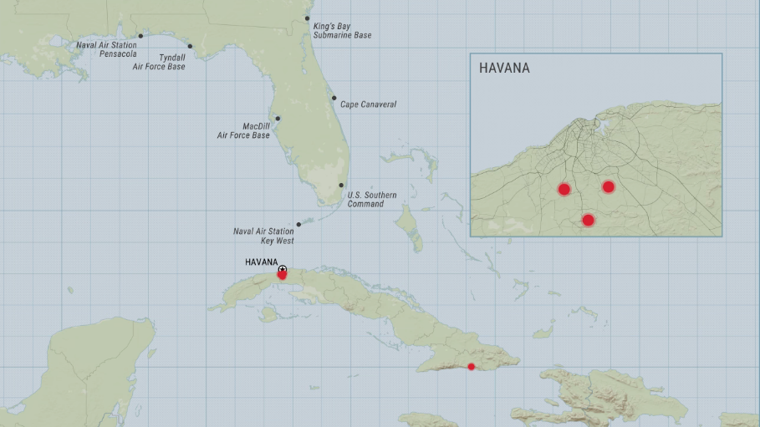 Bases estadounidenses cercanas a Cuba