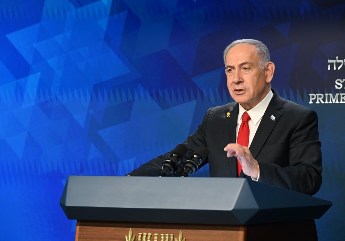 Conferencia de prensa del primer ministro israelí, Netanyahu, en Jerusalén