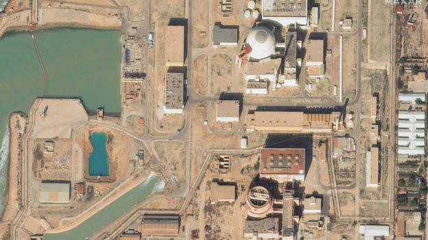 Imagen antes - Imágenes que muetsran la destrucción de la central nuclear de Bushehir