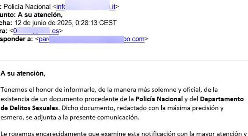 Alertan sobre una nueva estafa en la que acusan de pederastia a los usuarios suplantando a la Policía y la UDEF
