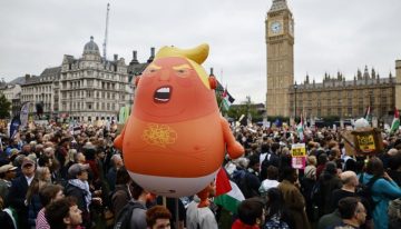 Miles de personas marchan en Londres contra la visita de Donald Trump