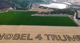 «Nobel 4 Trump»: la obra creada por un agricultor israelí pidiendo el Nobel para Trump