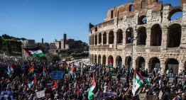 Profanación de la estatua de Juan Pablo II y vandalismo antisemita en las protestas a favor de Palestina y contra Meloni en Roma