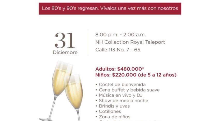 NH Collection Royal Teleport revive los 80’s y 90’s en una inolvidable Noche de Año Nuevo en Bogotá