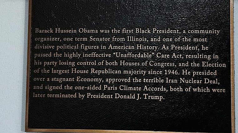 Las nuevas placas de Trump en las que arremete contra Obama y asegura que Biden «fue, de lejos, el peor presidente en la historia de EE.UU.»