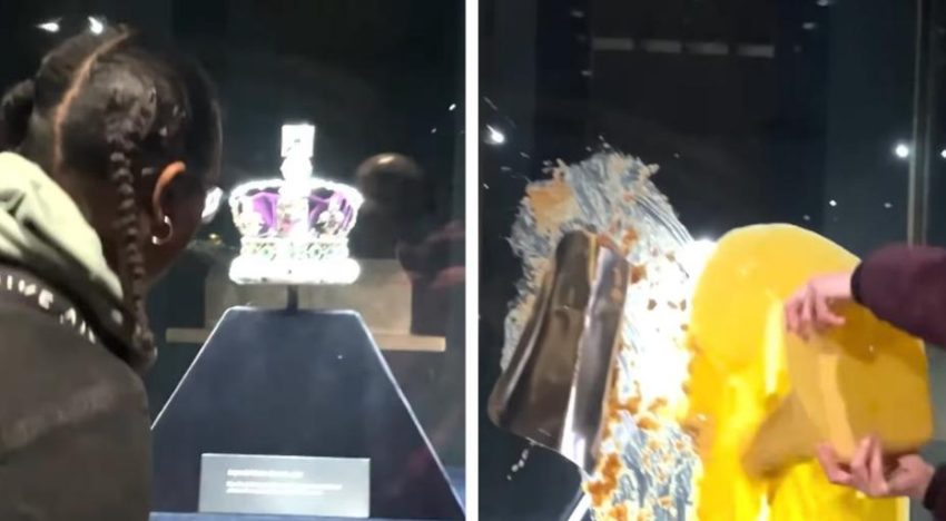 Cierran la Torre de Londres tras el ataque con natillas y tarta de manzana a la vitrina de la corona