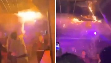 Así comenzó a arder el techo del bar Le Constellation en la estación de esquí en Suiza