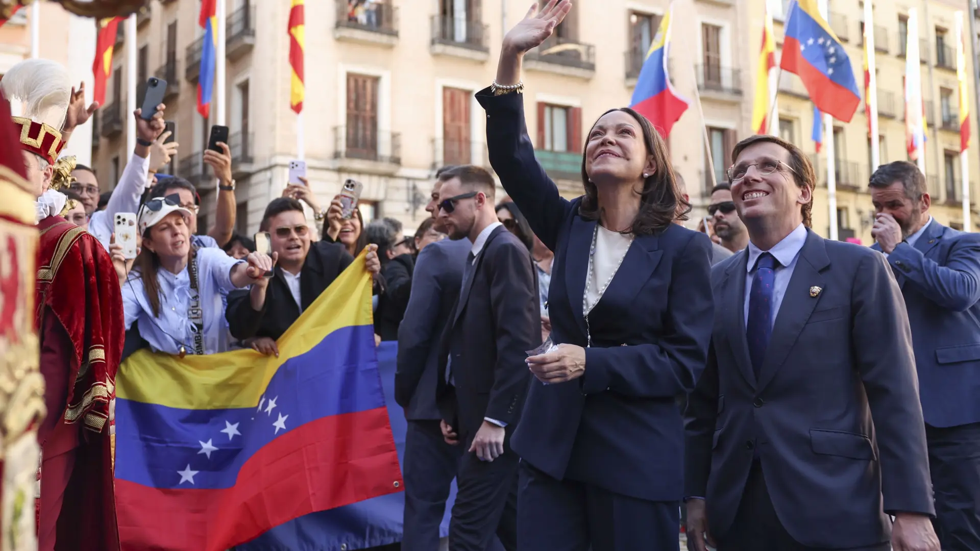 María Corina Machado visita España, en directo | Última hora de la manifestación en Madrid, declaraciones y encuentro con Ayuso