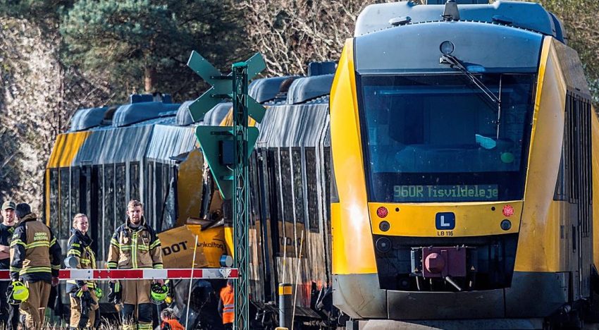 Varias personas resultan heridas por el choque frontal de dos trenes en Dinamarca