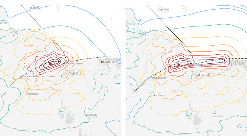 Mapas y gráficos del doble terremoto en Venezuela
