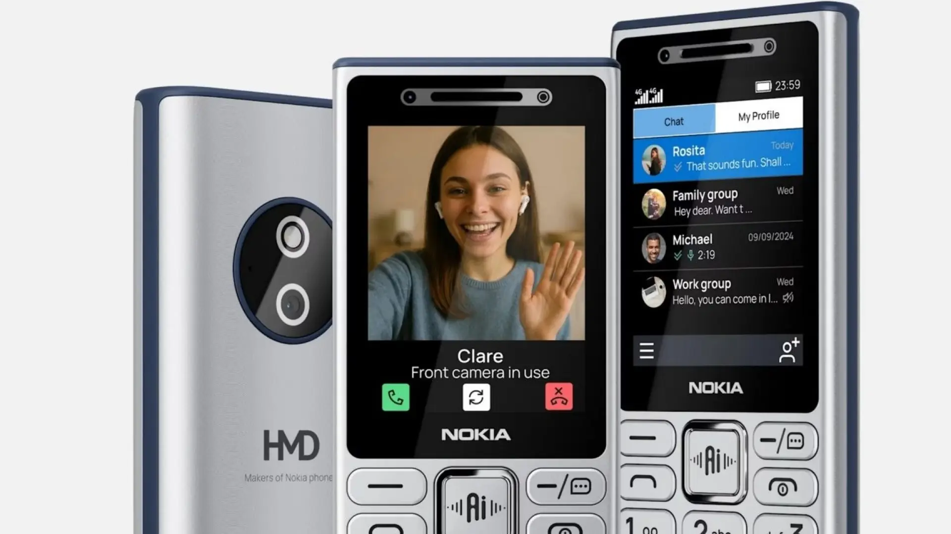 Nokia vuelve con móviles 'tontos' y baratos, pero traen un botón de inteligencia artificial