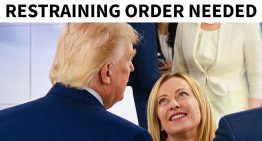 Trump calienta la cumbre de la OTAN burlándose de los ojitos que le pone Meloni: «Hace falta una orden de alejamiento»