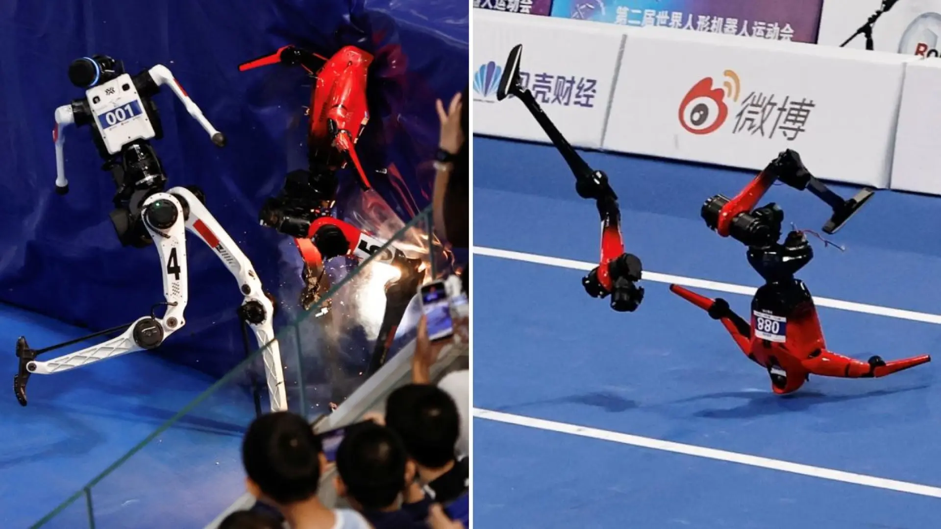 Caídas, choques, 'desmayos', atletas en llamas…. los fallos más virales de los robots humanoides en los Juegos de Pekín