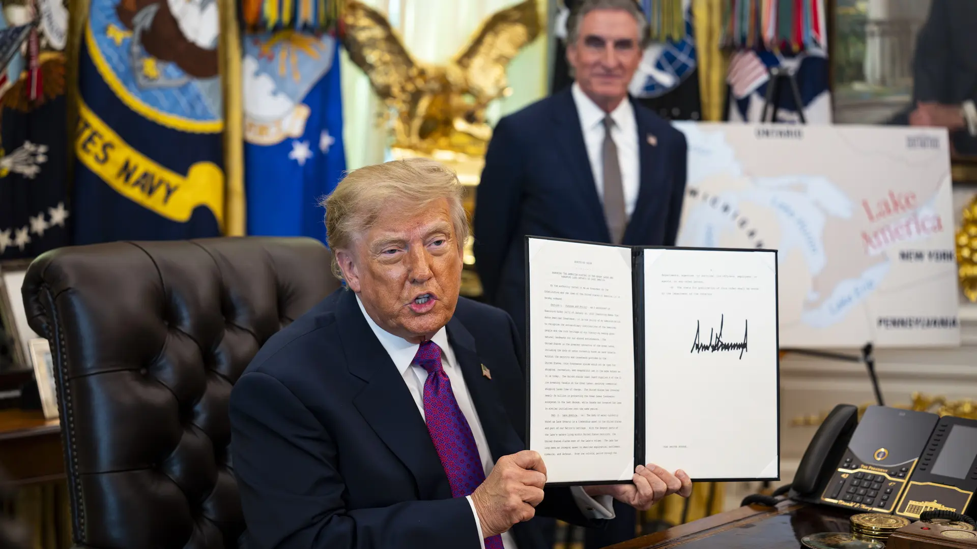 Trump cambia oficialmente el nombre del lago Ontario por «lago América» en EEUU en plena guerra comercial con Canadá