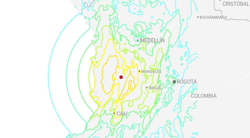 Mapas y gráficos del terremoto en Colombia