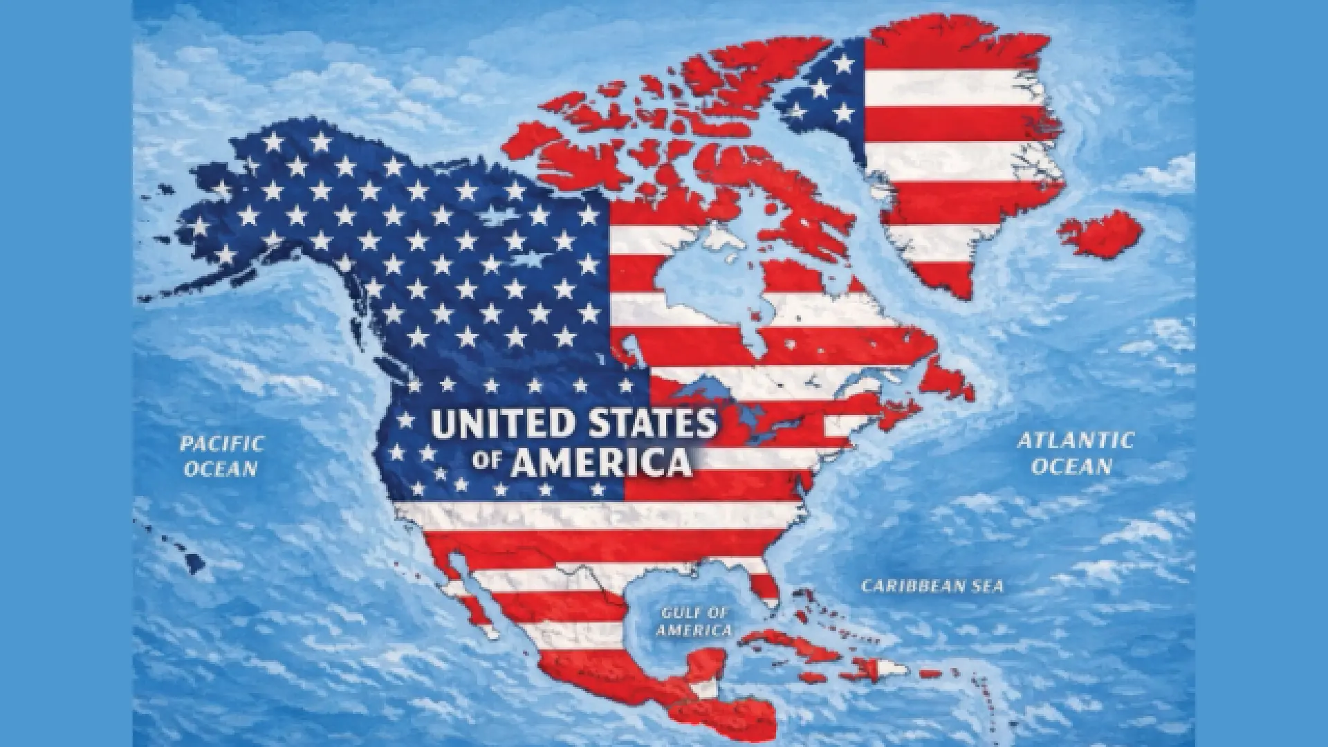 Trump publica un mapa de EEUU que incluye toda América del Norte, Islandia y el Caribe