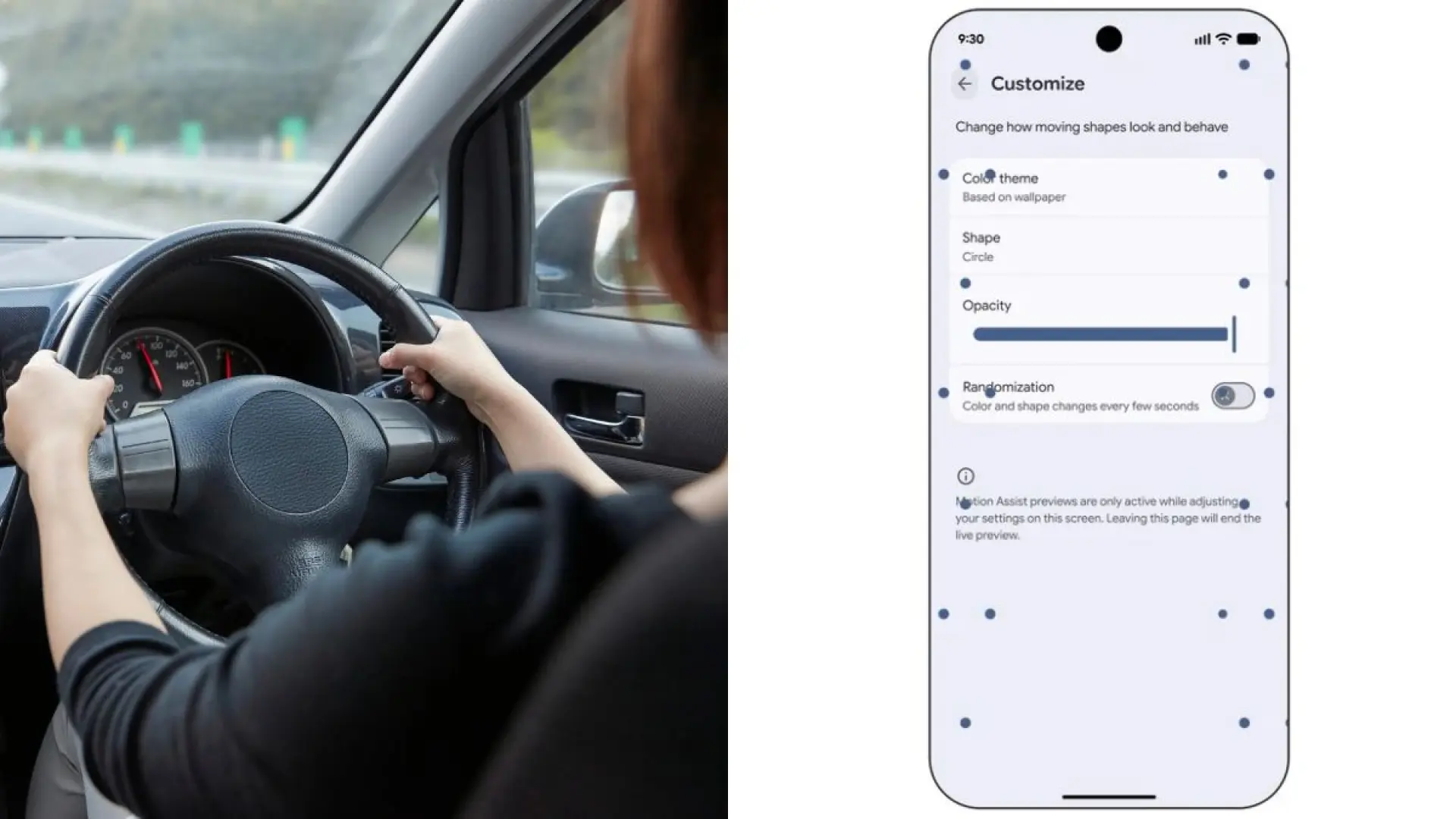 Si mirar el móvil en el coche te marea, Android 17 tiene una nueva función para ti