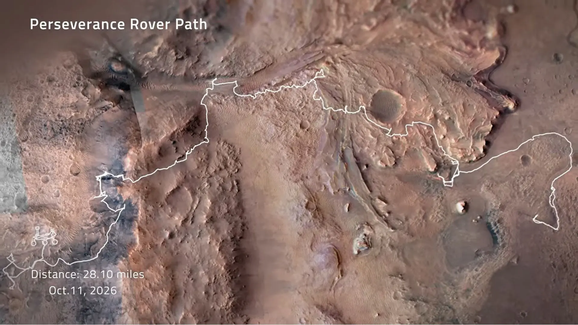 El rover Perseverance de la NASA bate el récord de distancia total recorrida por un vehículo en otro mundo