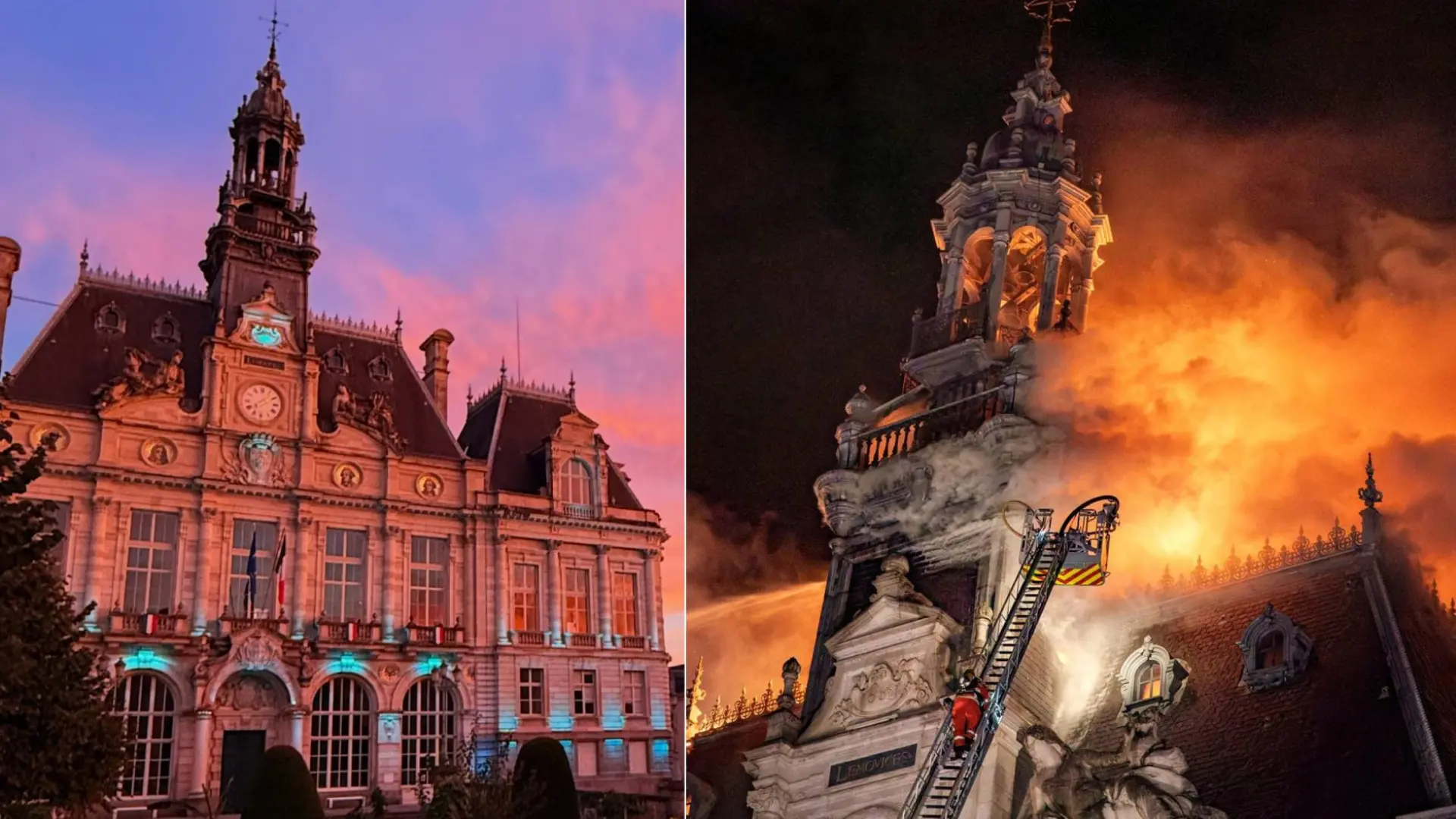 El ayuntamiento de Limoges, devorado por las llamas tras los disturbios: un edificio del S. XIX neorrenacentista e inspirado en París