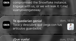 Asos sufre un hackeo y amenazan con filtraciones en una notificación a sus clientes